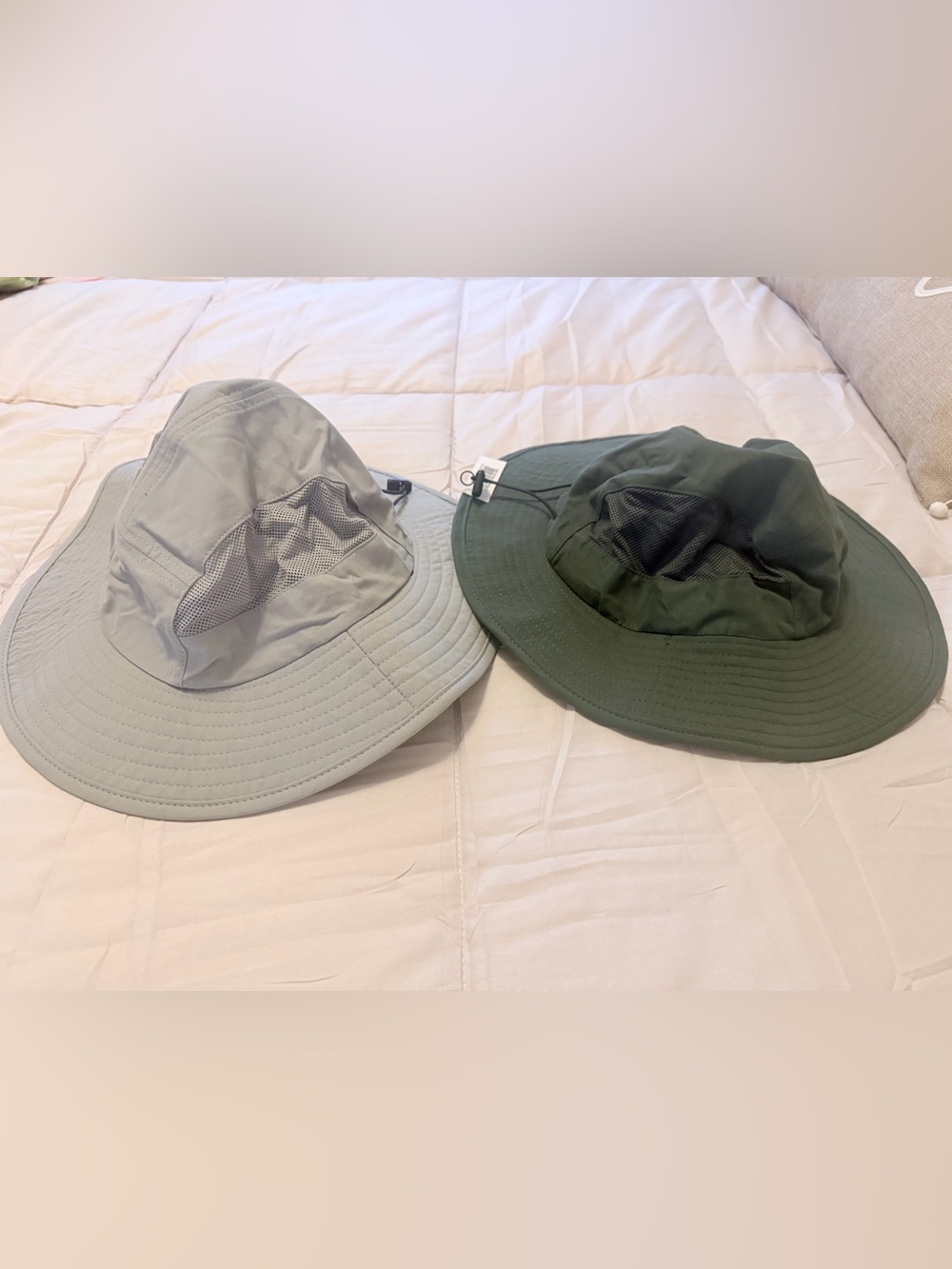 2 Breathable Wide-Brim Sun Hats. 1 Olive, 1 tan. NWT